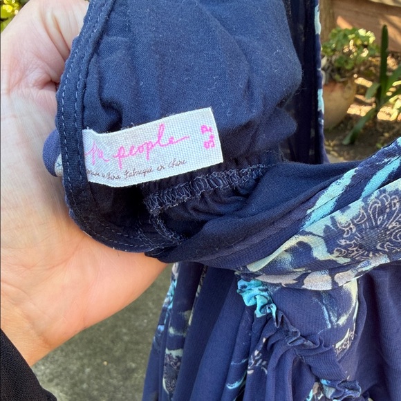 Free People Navy Floral Mini Dress - Picture 3 of 6